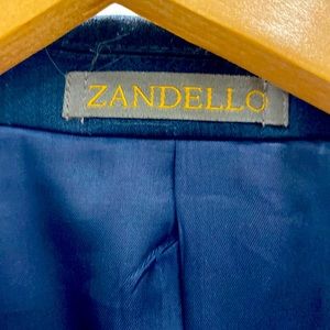 Blue pink stripe suit coat